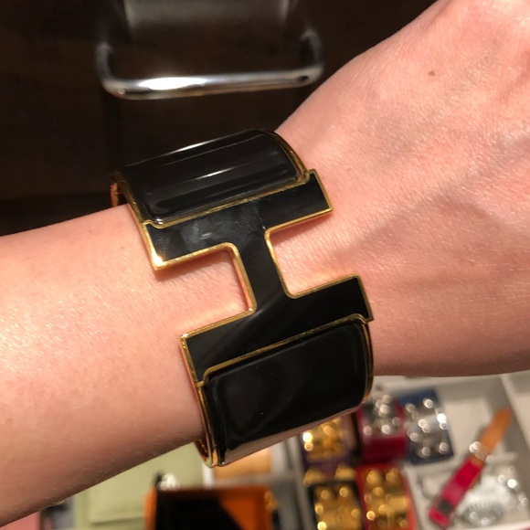 Hermes extra large H clic clac- black enamel - Picture 2 of 8